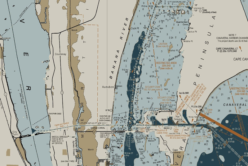Ponce de Leon Inlet to Cape Canaveral Including Banana River — Heritage Edition — print detail 2