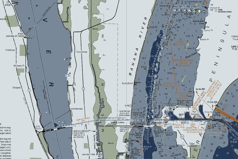 Ponce de Leon Inlet to Cape Canaveral Including Banana River — Modern Edition — print detail 2