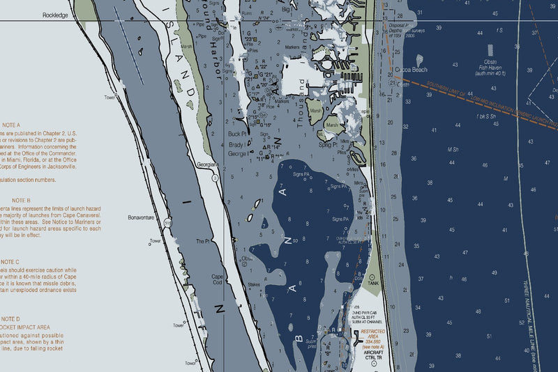 Port Canaveral and Approaches — Modern Edition — print detail 3