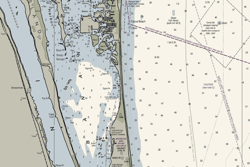 Port Canaveral and Approaches — print detail 2