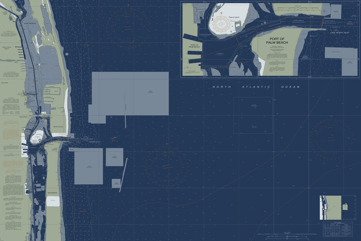 Port of Palm Beach and Approaches Nautical Chart — Modern Edition — Modern Edition palette