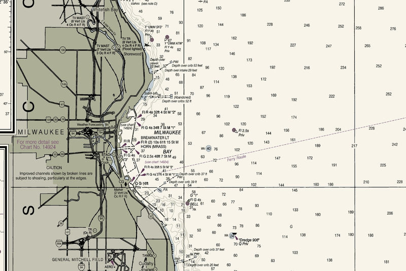 Port Washington to Waukegan — print detail 1