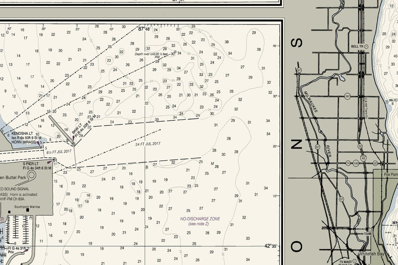 Port Washington to Waukegan — print detail 2