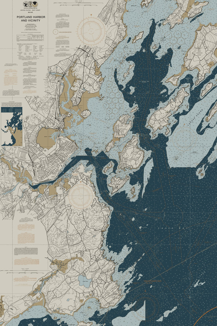 Portland Harbor, ME and Vicinity Nautical Chart — Heritage Edition — Heritage Edition palette