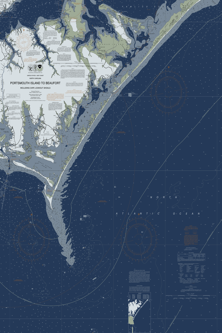 Portsmouth To Beaufort, NC Nautical Chart — Modern Edition
