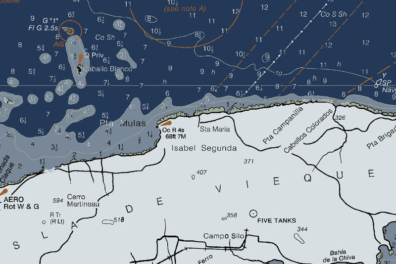 Puerto Rico Isla de Culebra & Vierques Nautical Chart — Modern Edition — print detail 1