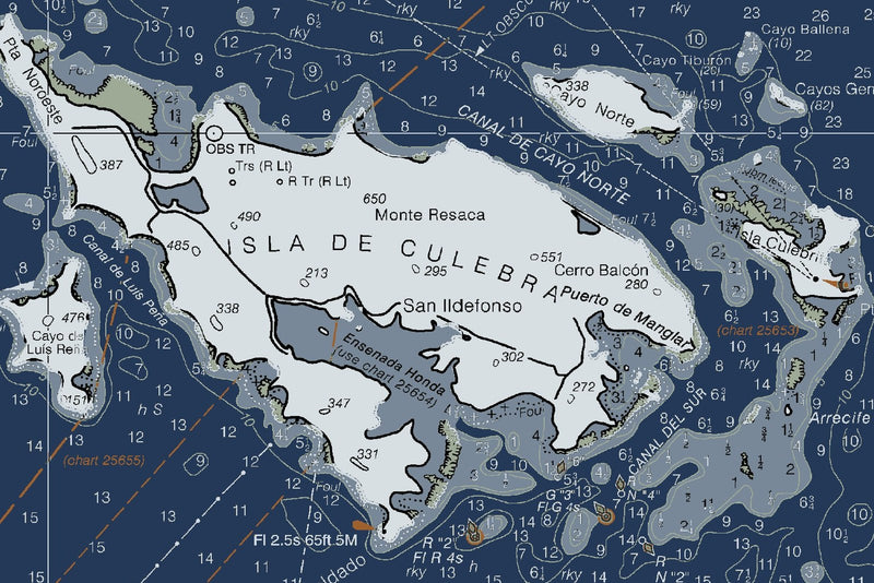 Puerto Rico Isla de Culebra & Vierques Nautical Chart — Modern Edition — print detail 2