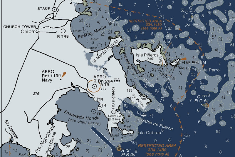 Puerto Rico Isla de Culebra & Vierques Nautical Chart — Modern Edition — print detail 3