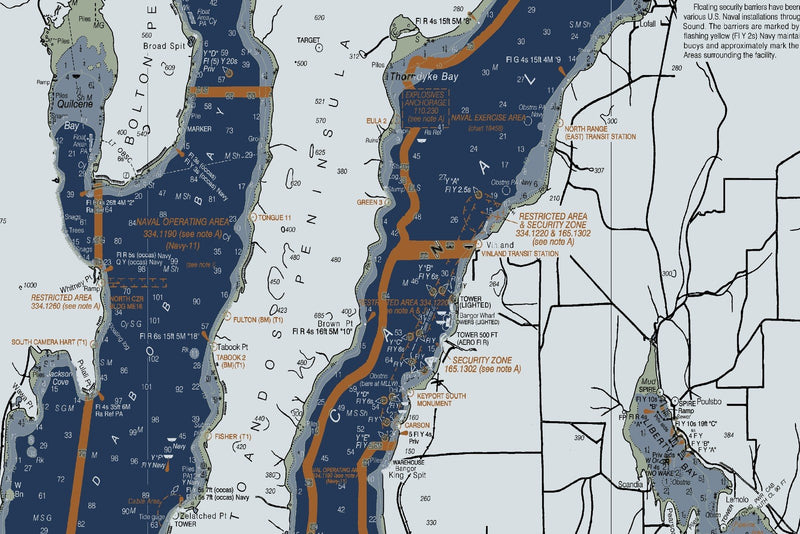 Puget Sound - Northern Part Nautical Chart — Modern Edition — print detail 3