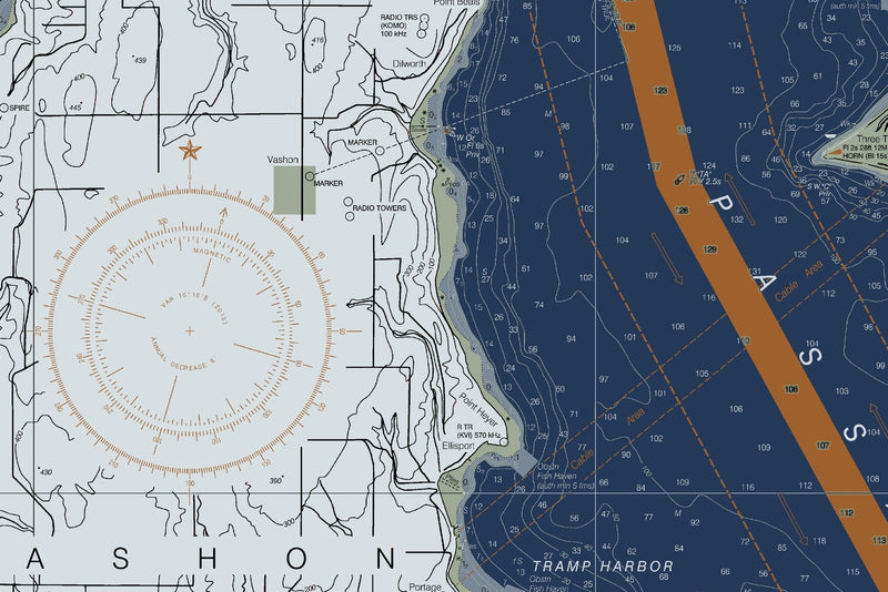 Puget Sound -  Shilshole Bay To Commencement Bay — Modern Edition — print detail 1