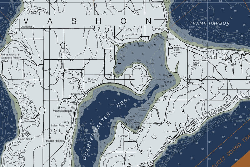 Puget Sound -  Shilshole Bay To Commencement Bay — Modern Edition — print detail 3
