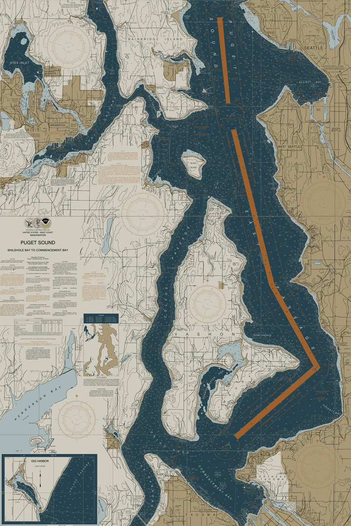 Puget Sound -  Shilshole Bay To Commencement Bay — Heritage Edition — Heritage Edition palette