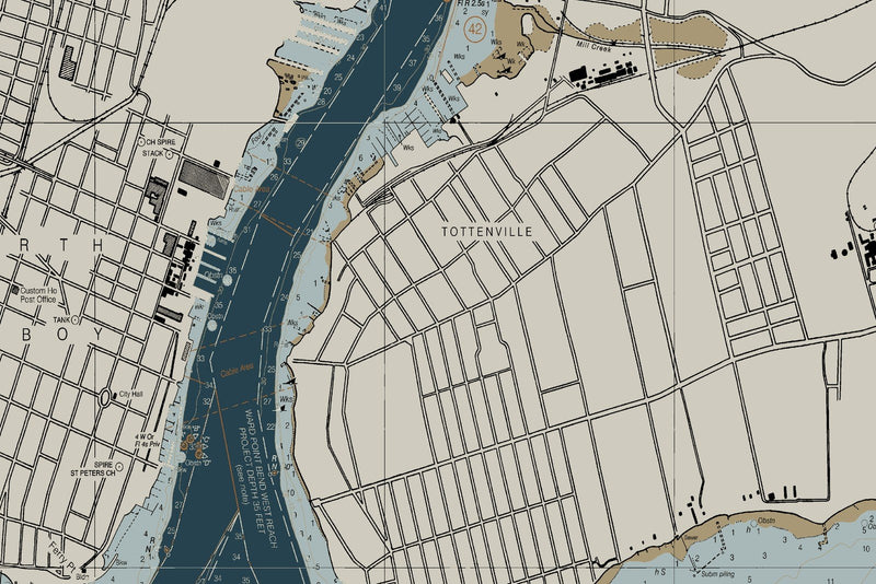 Raritan Bay and Southern Part of Arthur Kill — Heritage Edition — print detail 2