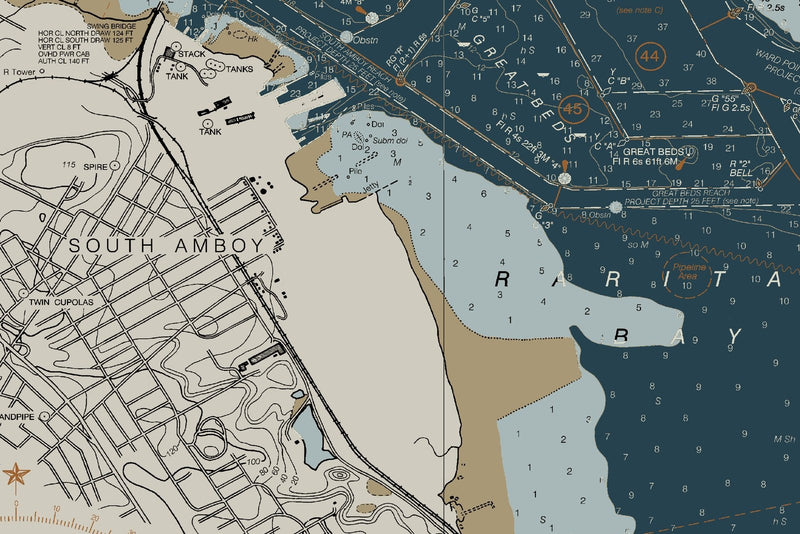 Raritan River New Brunswick to Raritan Bay — Heritage Edition — print detail 1