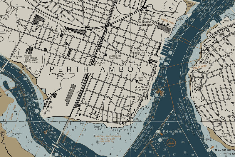 Raritan River New Brunswick to Raritan Bay — Heritage Edition — print detail 3