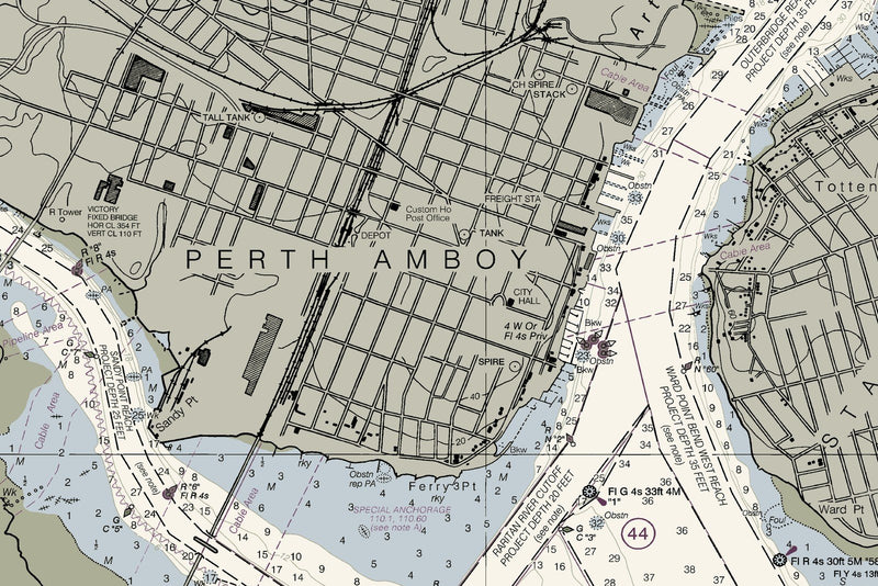 Raritan River New Brunswick to Raritan Bay — print detail 2