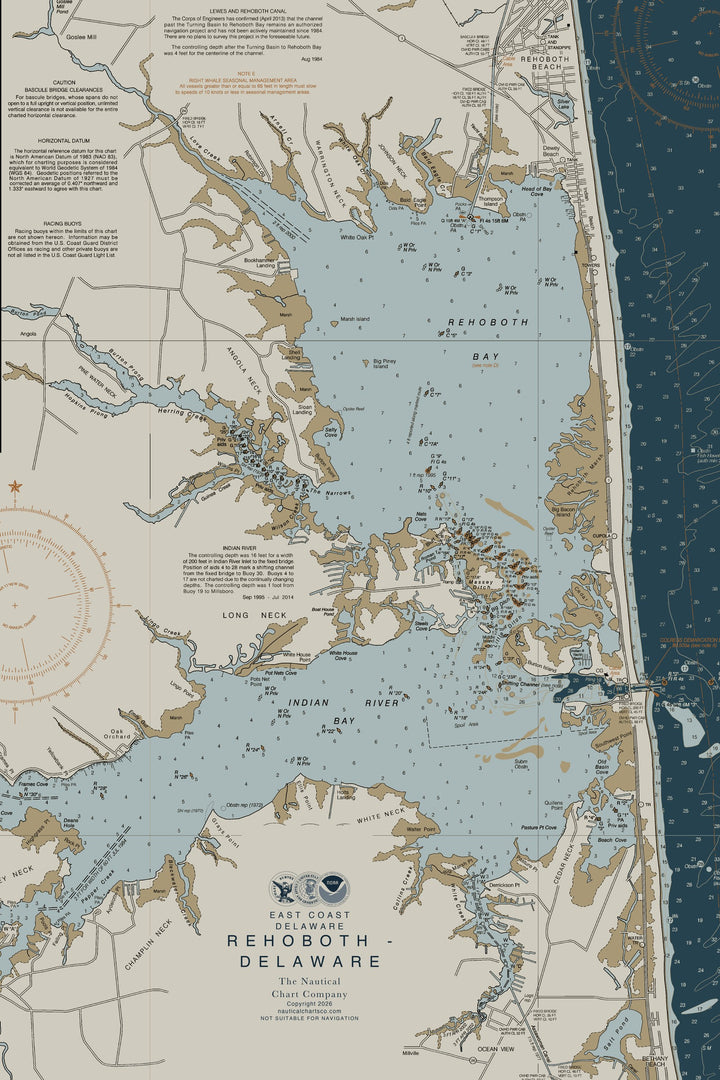 Rehoboth - Delaware - Nautical Chart — Heritage Edition