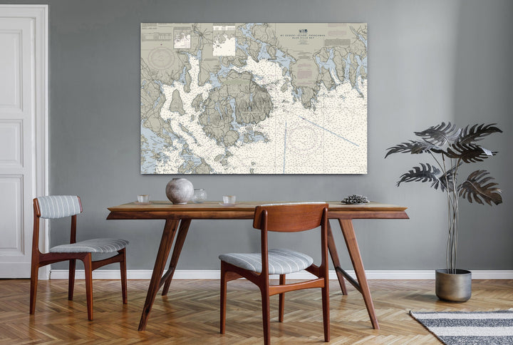 Mt Desert Island, Frenchman, Blue Hills Bay Nautical Chart — Traditional palette