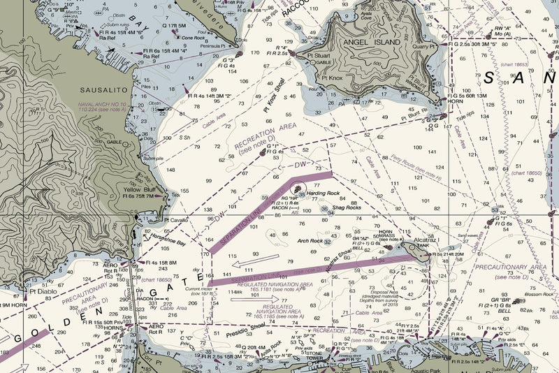 Entrance To San Francisco Bay Nautical Chart — print detail 2