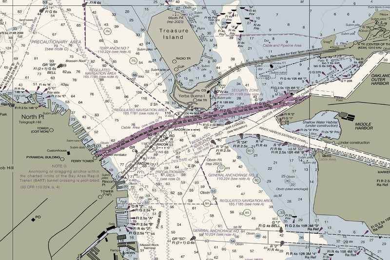 Entrance To San Francisco Bay Nautical Chart — print detail 3