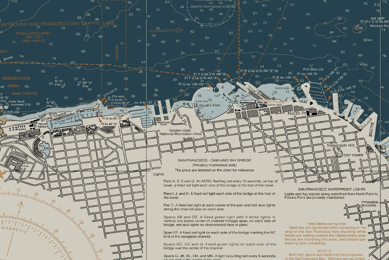 San Francisco Bay - Candlestick Point to Angel Island — Heritage Edition — print detail 1