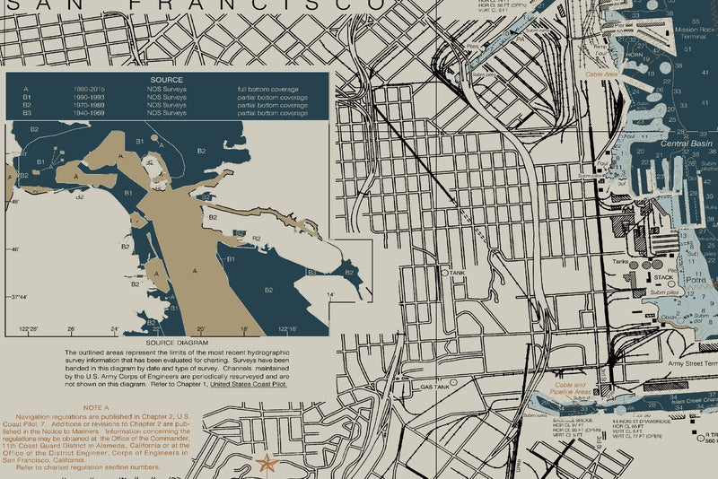 San Francisco Bay - Candlestick Point to Angel Island — Heritage Edition — print detail 2