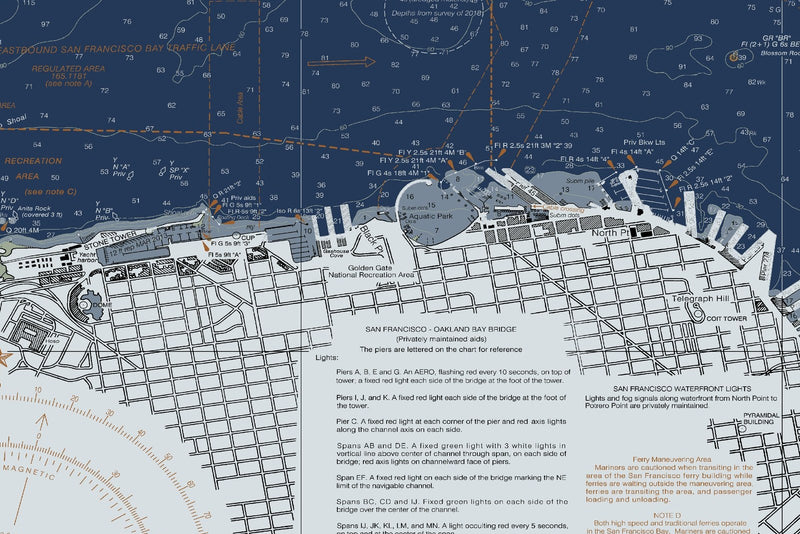 San Francisco Bay - Candlestick Point to Angel Island — Modern Edition — print detail 1