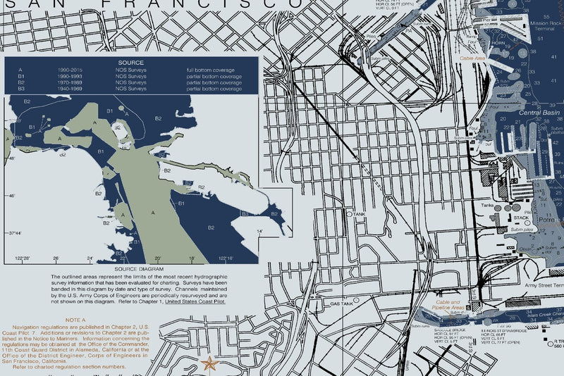 San Francisco Bay - Candlestick Point to Angel Island — Modern Edition — print detail 2