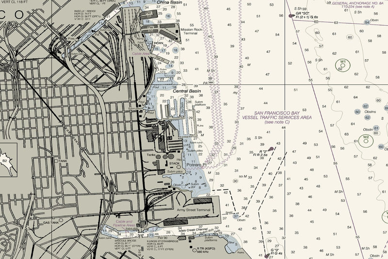 San Francisco Bay - Candlestick Point to Angel Island — print detail 1