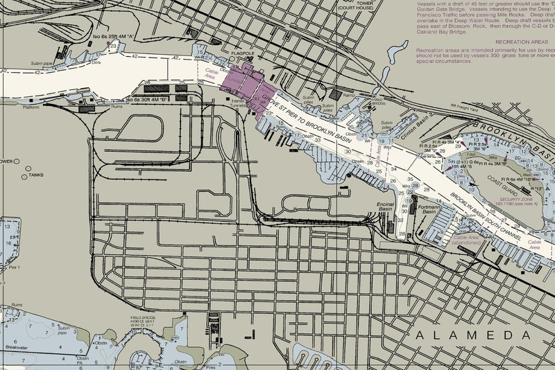 San Francisco Bay - Candlestick Point to Angel Island — print detail 2