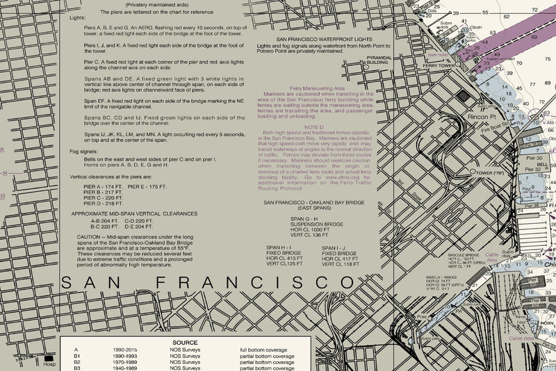 San Francisco Bay - Candlestick Point to Angel Island — print detail 3