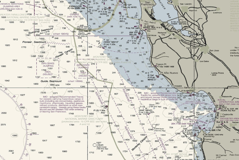 San Diego To San Francisco Bay Nautical Chart — print detail 1