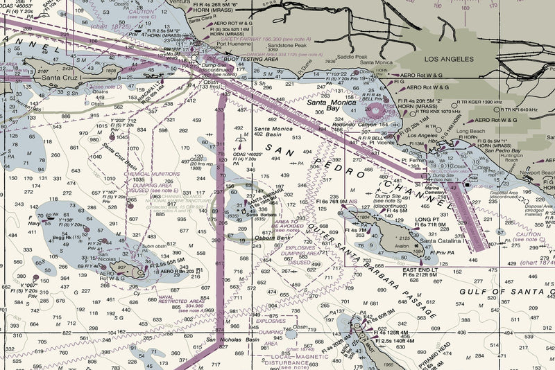 San Diego To San Francisco Bay Nautical Chart — print detail 2