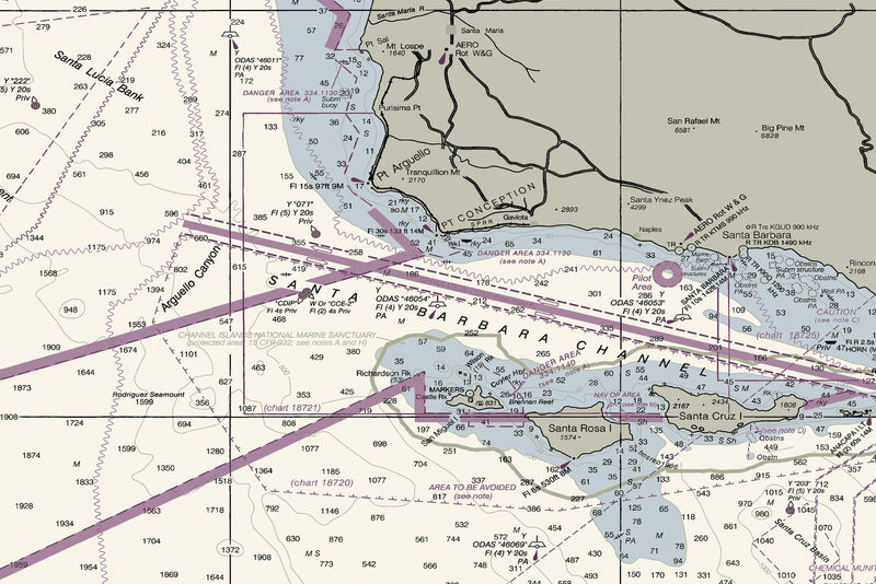 San Diego To San Francisco Bay Nautical Chart — print detail 3