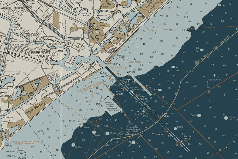 San Luis Pass To East Matagorda Bay Nautical Chart — Heritage Edition — print detail 1