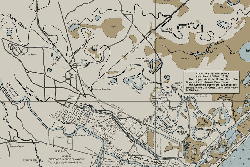 San Luis Pass To East Matagorda Bay Nautical Chart — Heritage Edition — print detail 2