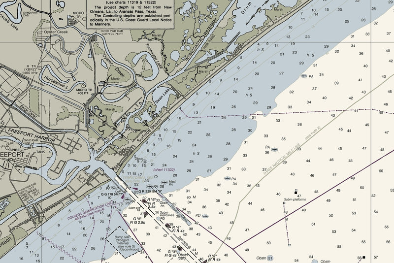San Luis Pass To East Matagorda Bay Nautical Chart — print detail 1