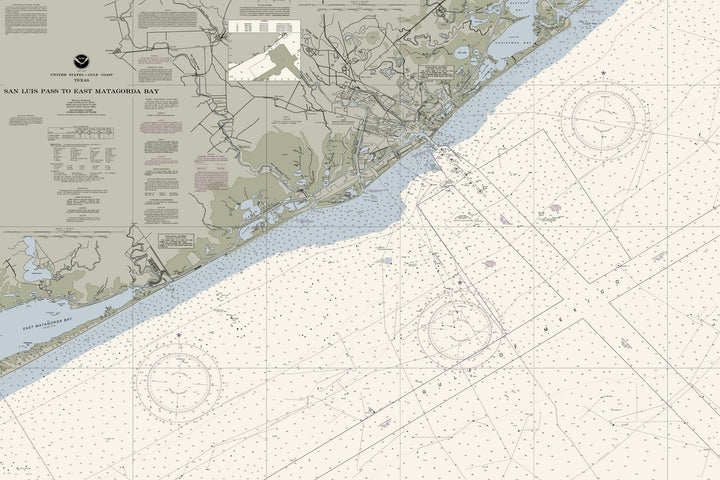San Luis Pass To East Matagorda Bay Nautical Chart — Traditional palette