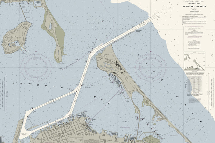 Sandusky Harbor Nautical Chart — Traditional palette