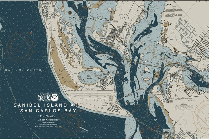 Sanibel Island and San Carlos Bay Nautical Chart — Heritage Edition