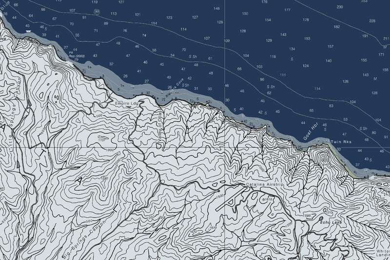 Santa Catalina, CA Nautical Chart — Modern Edition — print detail 1