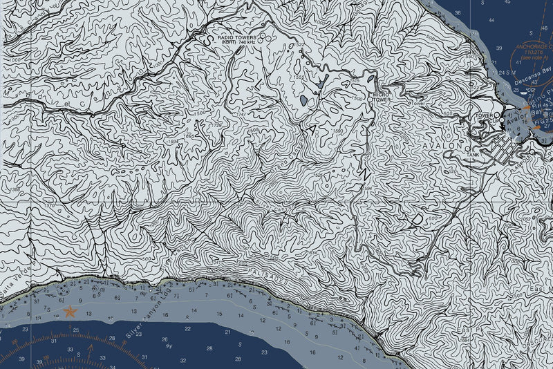 Santa Catalina, CA Nautical Chart — Modern Edition — print detail 3