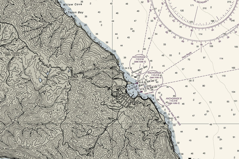 Santa Catalina, CA Nautical Chart — print detail 1