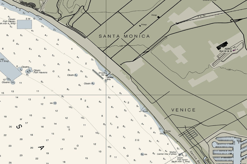 Santa Monica Bay King Harbor — print detail 1