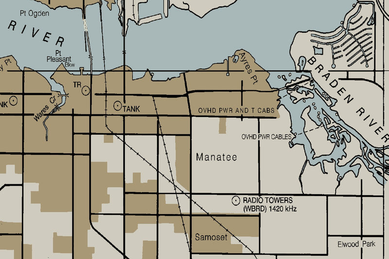 Sarasota Bay - Siesta Key to Anna Maria Nautical Chart — Heritage Edition — print detail 2