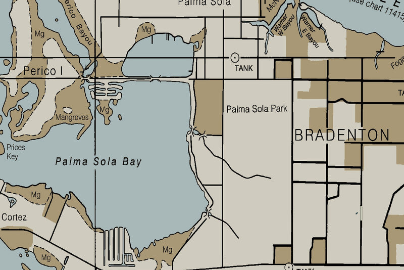 Sarasota Bay - Siesta Key to Anna Maria Nautical Chart — Heritage Edition — print detail 3