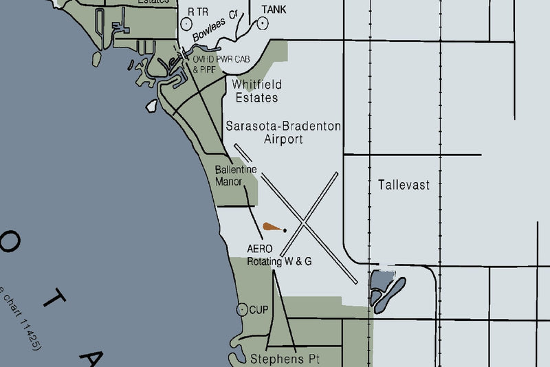 Sarasota Bay - Siesta Key to Anna Maria Nautical Chart — Modern Edition — print detail 1