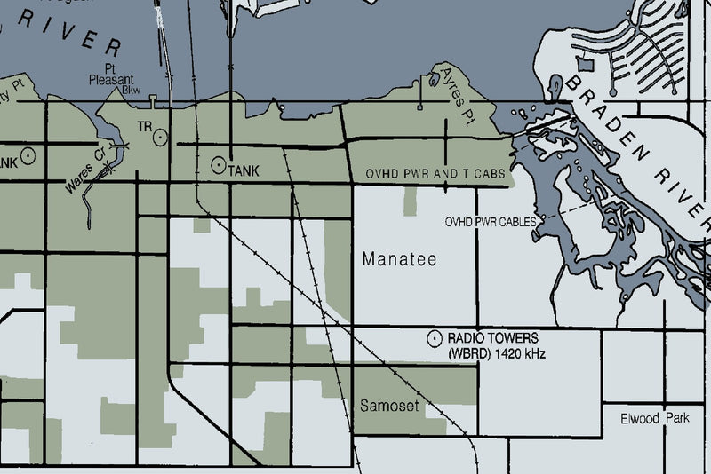 Sarasota Bay - Siesta Key to Anna Maria Nautical Chart — Modern Edition — print detail 2