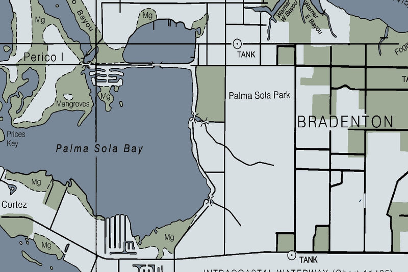 Sarasota Bay - Siesta Key to Anna Maria Nautical Chart — Modern Edition — print detail 3
