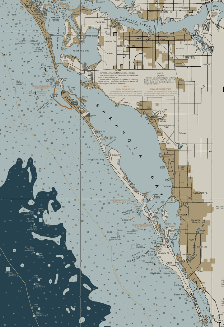 Sarasota Bay - Siesta Key to Anna Maria Nautical Chart — Heritage Edition — Heritage Edition palette